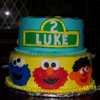 Sesame Street customer gave me a picture of a cake that looked exactly like this except all fondant....i only do buttercream so this is all bc and she...