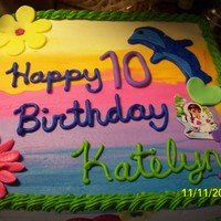 Lisa Frank Theme buttercream w/ fondant accents