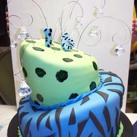Sweet 16 First attempt at a "topsy turvy". It turned out ok, I think. Vanilla cake with caramel filling. MM fondant.