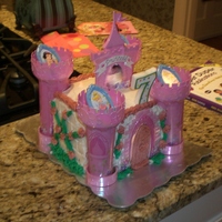 Princess Castle Cheated by using plastic turrets and door frame. Cake was strawberry with strawberry/BC filling. Again, pushed for time...