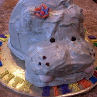 Hippo Birthday Cake This Hippo Birthday Cake was made with a Wilton doll dome cake pan. The face is made of 3 frosted brownies formed to make a mouth, face and...