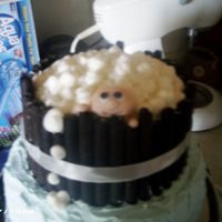 Bath Tub Baby chocolate cake with buttercream the baby is made of fondant. I got this idea from another ccer.......thanks for the inspiration