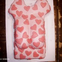 Saggy Boobs Cake chocolate cake covered in fondant. This is the first attempt at a carved cake