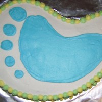Baby Foot This is the 12" paisley pan, hm bc icing just squeezed the icing out of the bag to make foot and dots.