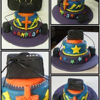 Amped Cake! My 2nd Cake. I was asked to make this for the launch of my local church youth groups 'Amped' group which is for youth aged 12 to...
