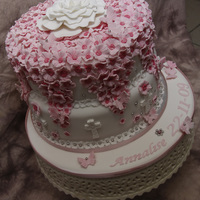 Christening Cake This was made for my niece. This was definitely a big job. This was my first time doing 2 tier. It did frighten me a bit but I did it....