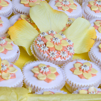 Cupcakes! Cupcakes! This was my second time doing this design... Yellow and orange... the pics don't do it justice.... colours were very vibrant. Thank...