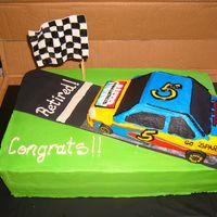 Retirement Cake For A Nascar Fan All the "logos" on the cake are FBT and the spoiler and flag are gumpaste. The racetrack is fondant, as are the tires. Thanks for...