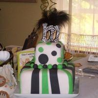 Green & Black Baby Shower M is for Maggie! Baby shower cake I made for a good friend. I think the topper was my favorite part!