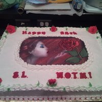 South Lake Women Of The Moose 25Th Anniversary full sheet yellow cake soaked with a chambord simple syrup. Layered with a scratch vanilla bean pastry cream and fresh strawberry preserves...