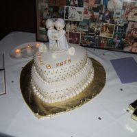 My Grandparent's 50Th Anniv Cake this was my first stacked cake. boy have i learned alot since then. tfl