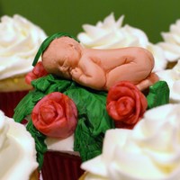 Flower Baby Cupcake Baby made out of gumpaste with First Impression Mold