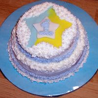 Star Child's Birthday Cake Made to go with the Moon Birthday Cake, this cake is a small star decorated wtih buttercream icing and fondant just for the birthday girl