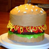 Hamburger Cake One of my very first carved, decorated cakes. I thought "how hard can a hamburger cake be" and thought it was the wisest choice...