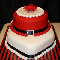 Red And Black Party Cake This cake I made for my 30th Birthday party which was red and Black themed. I saw a similar design online and adapted it to make it suit!...