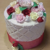 Lots Of Roses! Small cake for a "Ladies Night Out" dinner party the night before a friend's wedding day. She loves roses but the wedding...