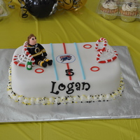 Hockey Cake Hockey themed cake for my son Logan's 5th birthday. Special request for our local Springfield Falcons hockey team and his favorite...