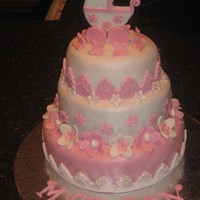 My 1St Baby Shower Cake !!! My 1st Baby shower cake....Every one loved it! Thanks laborn2 for the carriage topper idea!