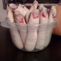 Halloween Finger Cookies These have become a halloween tradition... LOVE doing them and ofering them to people and seeing their reaction!! they are sugar cookies...