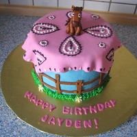 Horse Birthday Cake The birthday boy wanted a horse-themed cake and his favorite color was pink. This was my first attempt at modeling anything. The horse,...