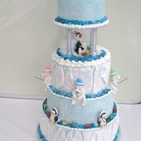 Artic Cake This was a fun cake to make. Polar bears, Penguins, Seals, Igloo and Iceburgs were all made out of fondant.