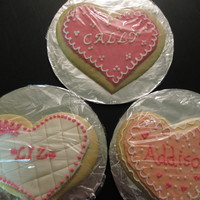 First Attempt This is the first year I've ventured past traditional buttercream frosted Valentine cookies. Wish I had a better way to display/give...