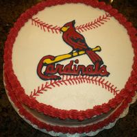 St. Louis Cardinal Cake For My Niece My brother is a die-hard Chgo Cub fan! He was the only one that didn't care for it. The Cardinal logo was done with color flow. My...