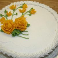 Wilton Course 1, Class 4: Final Cake! This was my final cake for Wilton course 1. I was pleasantly surprised by the outcome of my roses! I actually managed to figure them out...