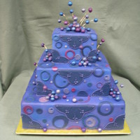 Wonky Cake I did this cake for a fair display. It was very fun. All the circles were dusted with luster dust and little balls on wires popping outa...