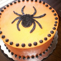 Spider Cake Chocolate cake, ganache filled, buttercream icing
