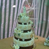 Wedding Cake With White Roses 