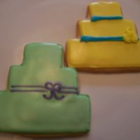 Cake "wedding cake" cookies made with leftover Royal Icing.