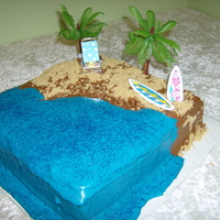 Beach Cake birthday cake for a pool party