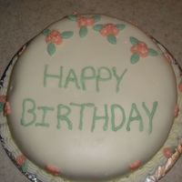 Birthday Cake For My Mother-In-Law Chocolate mud cake, filled with chocolate glaze. MM fondant with fondant and BC decorations. Used to fondant ejector for flowers, leaves...