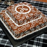 Monogram Cake Chocolate Pound cake with Chocolate butter cream icing