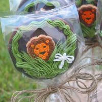 Jungle Pops Moon Pies decorated and made into pops.