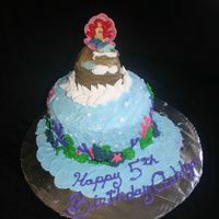 Little Mermaid 1st try on something like this. The cake is all buttercream icing the mermaid is a candle.