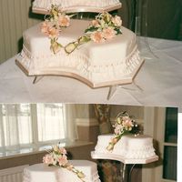 Unusual Shaped 3 Tier Long Octagonal Cake I had a request from the bride for a long octagonal cake with a scoop inwards on the long front side so my husband had to make a shape to...