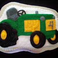 Tractor Cake Tractor cake iced in buttercream.