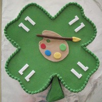 4-H Artist Cake Shaped buttercream iced cake with fondant decoration.