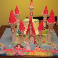 Princess Castle marble cake butter cream frosting