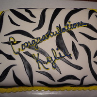 Zebra Cake marble cake butter cream frosting with marshmallow fondant