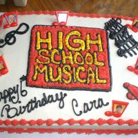 High School Muscical Cake whit cake with butter cream icing