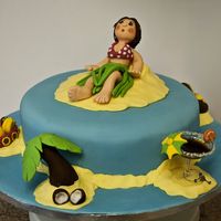 Tropics Cake I made for my friend's birthday - she always complains when we're out that it's like the tropics (I think it's her...
