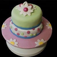 My First Try! For my friend's mother's birthday. My first attempt at a cake this size - I def need practice lol. Turned out alright in the end...