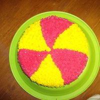 Biohazard Cake Neat design with pretty bright colors. Top layer of another cake for a birthday.