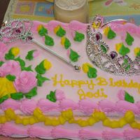 Princess Bithday Cake For my neice whot turned 3. Tiarra and wand are toys