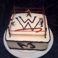 Ww Wrestling yellow cake with buttercream frosting.