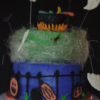 Gran's Birthday/halloween i made this for my gran's birthday which happens to fall on halloween. it's a 10" and 8". all buttercream and chocolate...