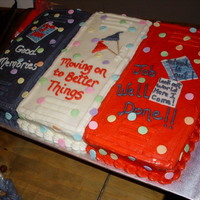 Another Graduation Cake Similar to another cake I have on here. Changed up the colors and stuff. Vanilla cake with BC frosting. All accents are MMF, except the...